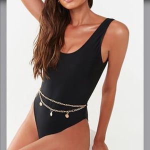 Missguided Chain Belt One-piece Swimsuit